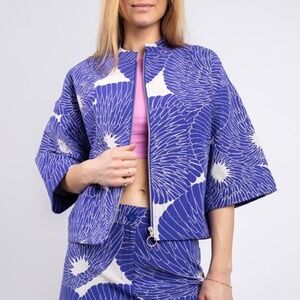 NWOT |•SKFK•| Eye-Catching Bold Floral ZEIANE Jacket DAHLIA BLUE Size Medium